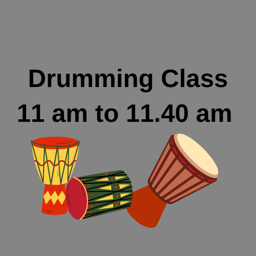 Drumming class 11 am 